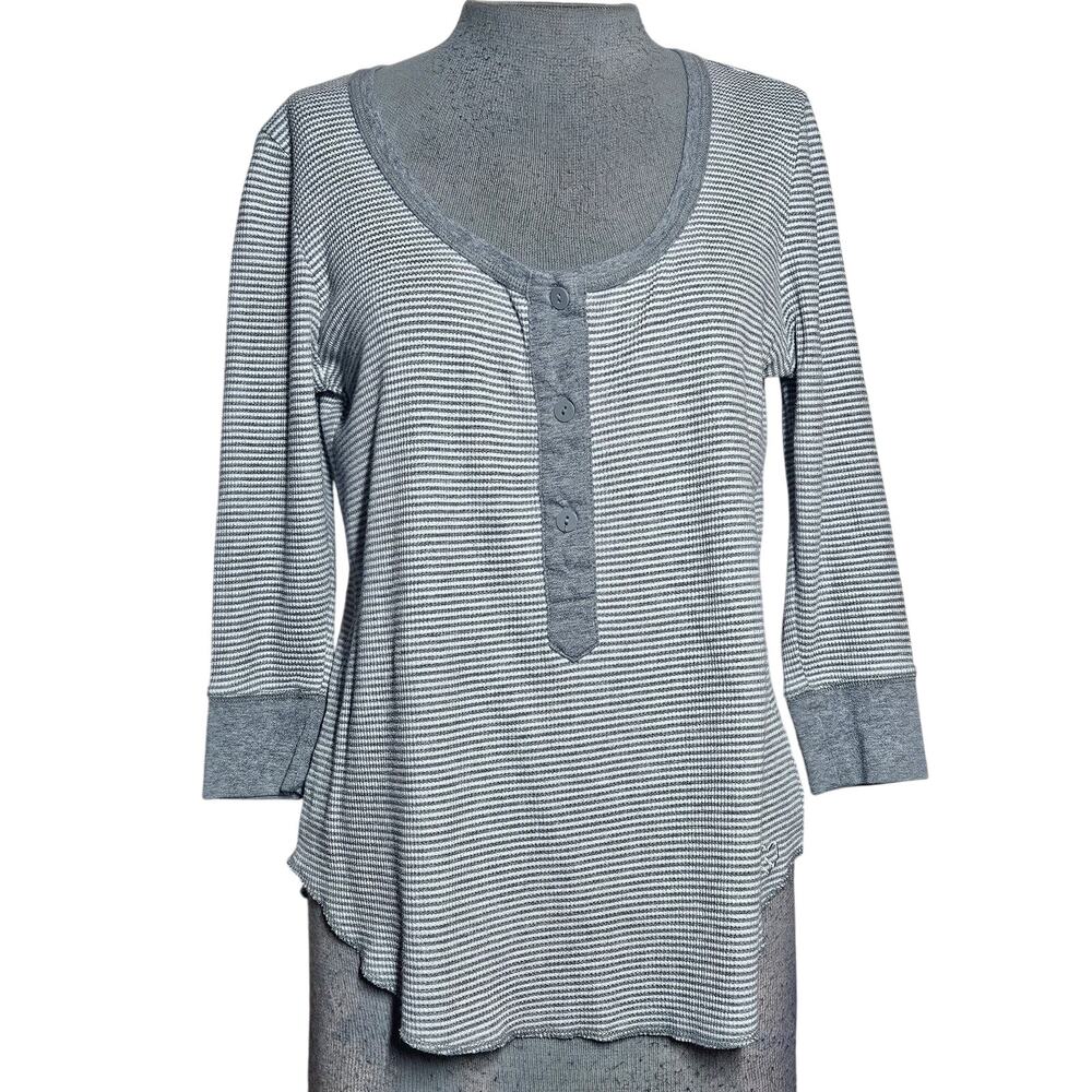 Gray Waffle Knit Top Size Medium